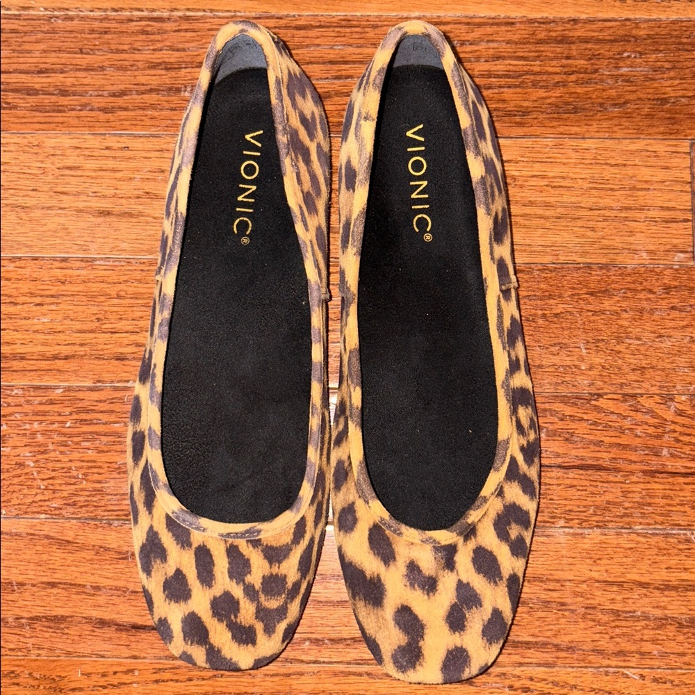 Vionic Women's Leopard Print Orinda Skimmers Square Toe Flat NWOT - Picture 8 of 9